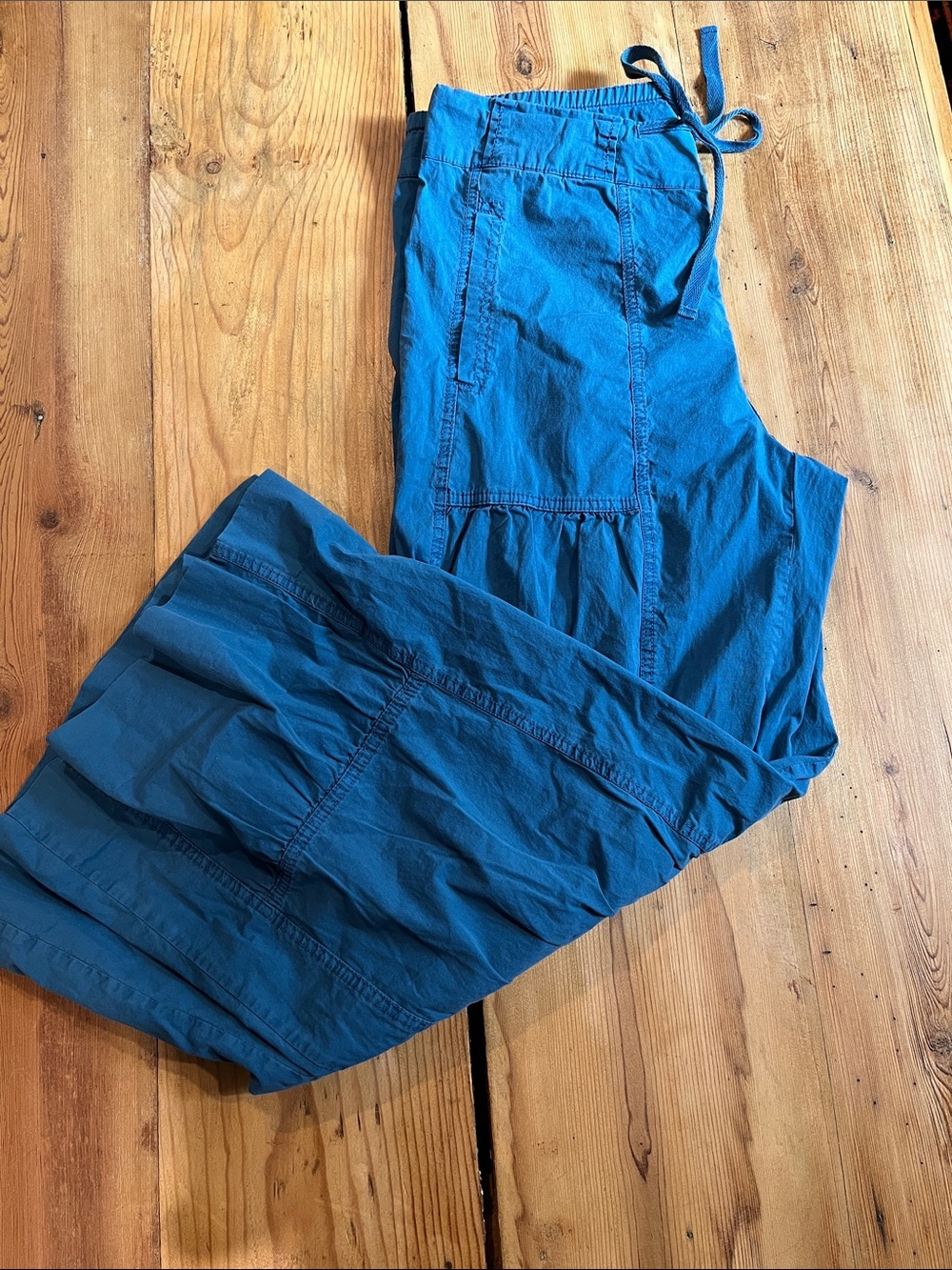 WEARABLES L Blue Tiered Wide Leg Pant Lagenlook